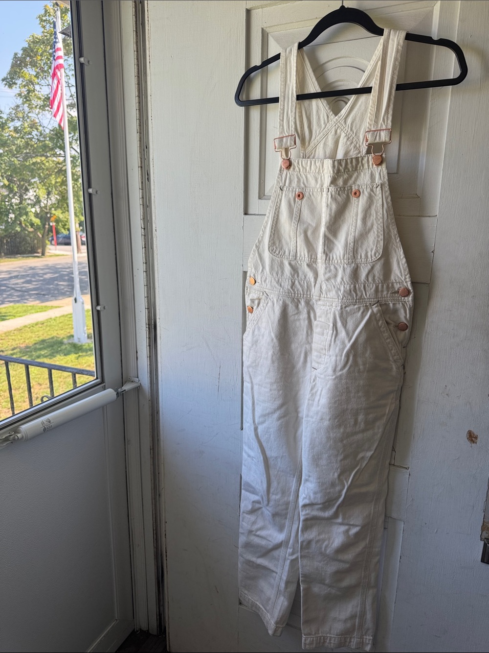 Free people White denim Overalls One-Piece